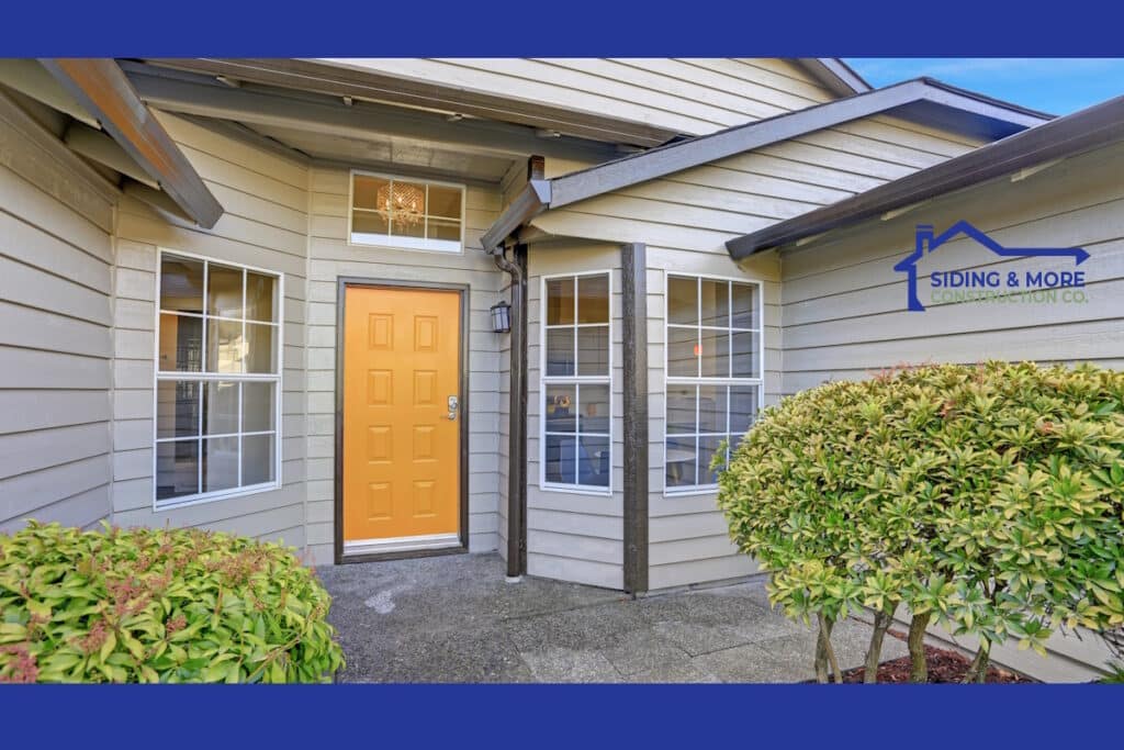 vinyl siding entrance porch with vinyl siding